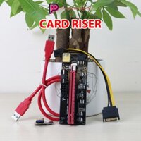 Dây Card Riser 009s đỏ Có LED cổng USB vàng Mới 100% - Đào coin lắp VGA rời - Riser pci-e 1x to 16x dây usb 3.0