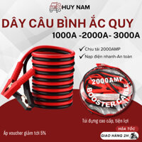 Dây Câu Bình Ắc Quy HUY NAM Ô TÔ - Dây Câu Bình Điện Ắc Quy Dài 2m,4m Lõi Đồng - Có Kẹp Cách Điện Bảo Hành 1 Năm