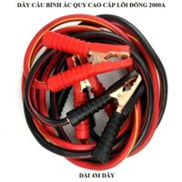 Dây câu bình Acquy ô tô cao cấp, khởi động acquy xe hơi 2000A dài 4 mét - 3 mét