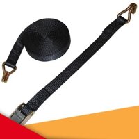 Dây Chằng Hàng Khóa Cam 500 Kg Bản 25mm Móc J đen  đoạn cố định 20cm