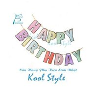 Dây chữ Happy Birthday ngũ sắc pastel