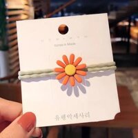 Dây chun buộc tóc hoa cúc phong cách Hàn Quốc cực xinh xắn dáng yêu S18 - S18 Ghi