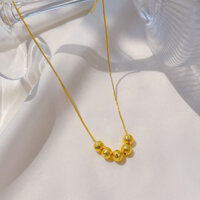 Dây chuyềfn titan không gỉ mạ vàng 18k mặt bi tròn,thiết kế thời trang thanh lịch CT34