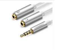 Dây chuyên âm thanh 3.5mm dương sang Jack Mic  Loa âm AV141 Ugreen 30618 20CM - hàng chính hãng