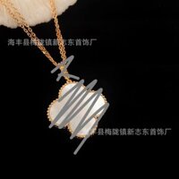 Dây chuyền Áo len cỏ bốn lá mẫu mới Dây chuyền dây chuyền xương đòn Dây chuyền hoa lớn hai mặt tự nhiên trắng đỏ xà cừ dây chuyền trang sức nữ