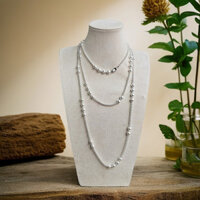 Dây chuyền áo len Tính khí thời trang 1.63.23m Plus Dây chuyền áo len kiểu Pháp dài màu trắng mát phù hợp