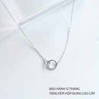 Dây chuyền bạc 2 vòng tròn đính đá, vòng cổ nữ Miuu Silver Double Circle Necklace