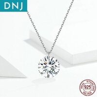 Dây Chuyền Bạc 925 DNJ Vòng Cổ Một Đá Sáng Đơn Giản H0155