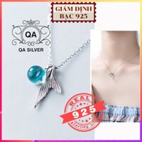 Dây chuyền bạc 925 đuôi cá đá xanh Vòng cổ tiên cá bọt biển S925 MERMAID QA SILVER Necklace NE180802