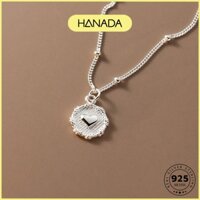 Dây Chuyền Bạc 925 HANADA Bi Nhuyễn Mặt Trái Tròn Trái Tim Nổi 1184 F4