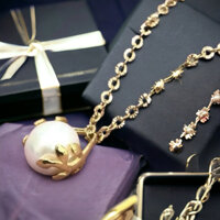 Dây Chuyền Bạc 925 Mạ Vàng Đính Hạt Ngọc Trai 10ly Tinh Tế - Ngọc Trai Trường Thịnh