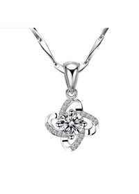 Dây chuyền bạc 925 mặt Bông Hoa gắn đá xinh lấp lánh - Trang sức bạc Ý MDC.X003.ADTS - Trắng