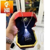 Dây chuyền Bạc 925 Mặt đá thiên thạch đen