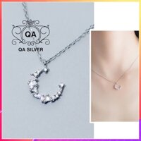 Dây chuyền bạc 925 mặt trăng khuyết đính đá vòng cổ nữ S925 MOON QA SILVER Necklace NE171203