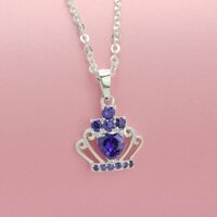 Dây chuyền bạc 925 mặt vương miện đính đá tím DCN0107 Trang Sức TNJ