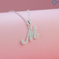 Dây chuyền bạc 925 nữ chữ M đính đá sang trọng DCN0612 - Trang Sức TNJ