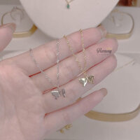 Dây chuyền bạc 925 vòng cổ nữ hồ điệp sợi xoắn sóng 2 màu bạc và vàng | HARMONY ACCESSORIES VC86