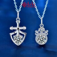 Dây chuyền bạc cặp đôi LiLi S925 đính kim cương Moissanite cao cấp hình hoàng tử và công chúa Iris LILI_055045