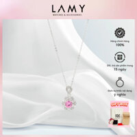 Dây chuyền bạc CDE Sparking Pink Crystal Moonstone Necklace Siver CDE6154PI
