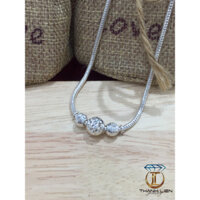 DÂY CHUYỀN BẠC CHO BÉ KIỂU DÁNG 3 BI PHAY CUTE - THÀNH LIÊN JEWELRY