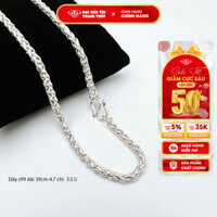 Dây chuyền bạc cho bé trai Bảo Tín Thanh Thủy, vòng bạc s99 cho bé kiểu xà trơn dài 39 cm 4.7 chỉ bạc ta nguyên chất