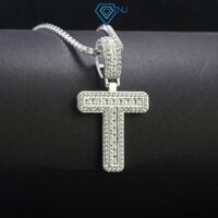 Dây chuyền bạc chữ T nhỏ cho nam đính đá sang trọng DCA0140 - Trang Sức TNJ