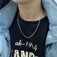 Dây chuyền bạc dáng nhỏ cho nam nữ thiết kế phay kim cương sáng bóng đẹp mắt - Quý Tùng Jewel