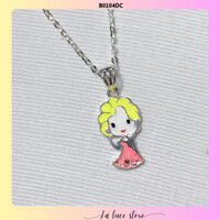 Dây chuyền bạc La Luce - Mặt hình nữ hoàng băng giá Elsa màu hồng dành cho bé gái B0104DC