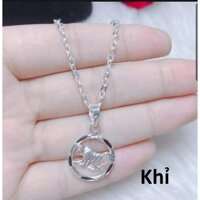 Dây chuyền bạc mặt 12 con giáp MS138 - khỉ