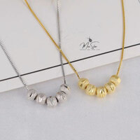 Dây chuyền Bạc mặt Bi tròn Minz Silver, Vòng cổ 5 bi bạc 2 màu thanh lịch Bạc Cao Cấp_Chuẩn Bạc _Minz Silver Trang sức B