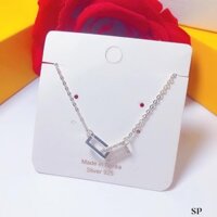DÂY CHUYỀN BẠC MẶT HÌNH VUÔNG LỒNG GHÉP CAO CẤP