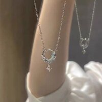 Dây chuyền bạc Mặt Trăng Đá BLue Moon Mới Vòng cổ Bạc S925 - Metoo Silver