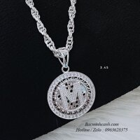 Dây chuyền bạc nam mặt chữ M DCN116