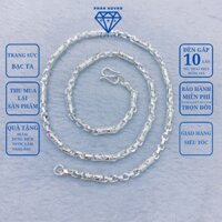 Dây chuyền bạc nam ống trúc, vòng bạc nam dài 50cm6c đường kính ống 3.5ly trang sức PHJ