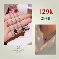 Dây chuyền bạc nữ Armiryne, vòng cổ bac 925 Cỏ 4 Lá đính đá Clover Necklace