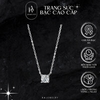 Dây chuyền bạc nữ đính đá sợi mảnh lấp lánh, vòng cổ bạc 925 nữ sợi mảnh đính đá sang trọng tinh tế TienJewelry