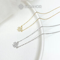 Dây chuyền bạc nữ Eleanor Accessories mặt hình cỏ 4 lá bạc 925 phụ kiện trang sức vòng cổ 4561