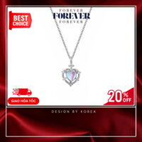 Dây chuyền bạc nữ FOREVER trái tim đính đá đổi màu trẻ trung cá tính FD9018