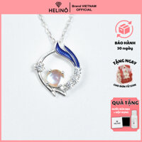 Dây chuyền bạc nữ HELINO đuôi hồ ly đính đá mặt trăng Moonstone đổi màu xinh xắn C49