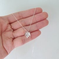 Dây chuyền bạc nữ hình chiếc lá nhỏ, dây chuyền bạc 925 cho nữ