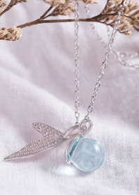 Dây Chuyền Bạc Nữ Hình Đuôi Cá Viên Đá Aqua - Vòng Cổ Bạc Cho Nữ DB2364 Bảo Ngọc Jewelry