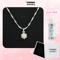 Dây chuyền bạc nữ hình hoa hướng dương đính đá zirconia, vòng cổ nữ TranquilJewelry HHD1