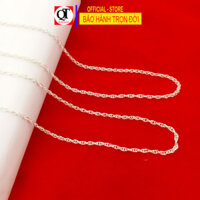 Dây chuyền bạc nữ kiểu lụa xoắn tròn độ dài 45cm chất liệu bạc 975 không xi mạ trang sức Bạc Quang Thản