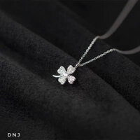 Dây chuyền bạc nữ LINH'S MIU SILVER, vòng cổ cỏ 4 lá đính đá bạc ta cao cấp