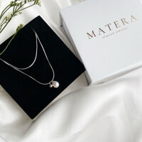 Dây chuyền bạc nữ MATERA 𝐉𝐮𝐥𝐢𝐚 𝐏𝐞𝐚𝐫𝐥 𝐍𝐞𝐜𝐤𝐥𝐞 S925 sợi lụa mảnh 2 lớp đính hạt trai nước ngọt