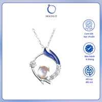 Dây chuyền bạc nữ MOONLIT đuôi hồ ly xanh - Personal color mùa Đông