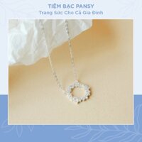 Dây chuyền bạc nữ PANSY - Vòng cổ huyền thoại biển xanh bằng bạc ta thật đính đá lấp lánh
