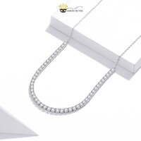 Dây Chuyền Bạc Nữ S925 Choker Viên Bi Rút Nạm Đá CZ Lấp Lánh Sang Trọng Thanh Lịch Quyến Rũ - Amooi Silver ADH437