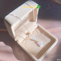 Dây chuyền bạc nữ S99, vòng đeo cổ nữ hình gấu Teddy lấp lánh