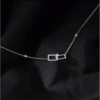 Dây chuyền bạc nữ TLEE mặt chữ nhật lồng ghép cá tính TLEE JEWELRY D0178